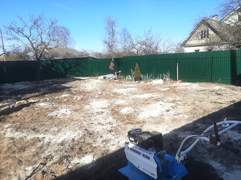 Устройство газона в Петергофе в конце апреля 2022 года