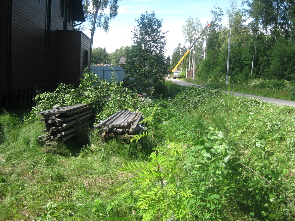 Расчистка запущенного участка в СНТ Заозерное в Выборгском районе